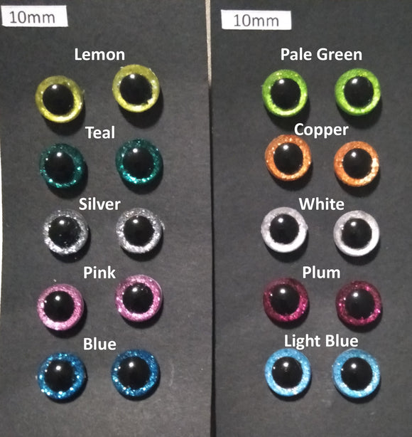 Glitter Safety Eyes - 10mm - 5 Pairs