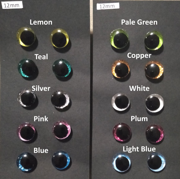 Glitter Safety Eyes - 12mm - 5 Pairs