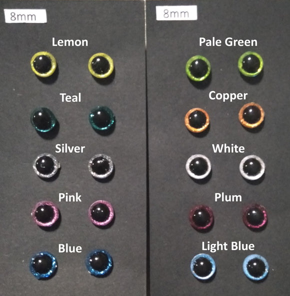 Glitter Safety Eyes - 8mm - 5 Pairs